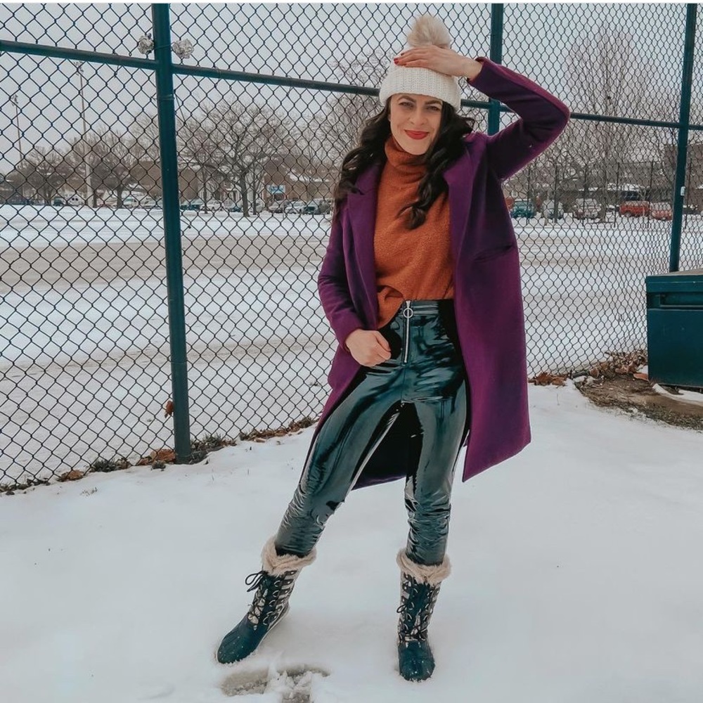 Vinyl effect pants